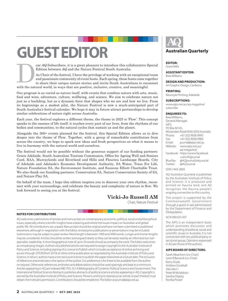 AQ: Australian Quarterly Preview Pages