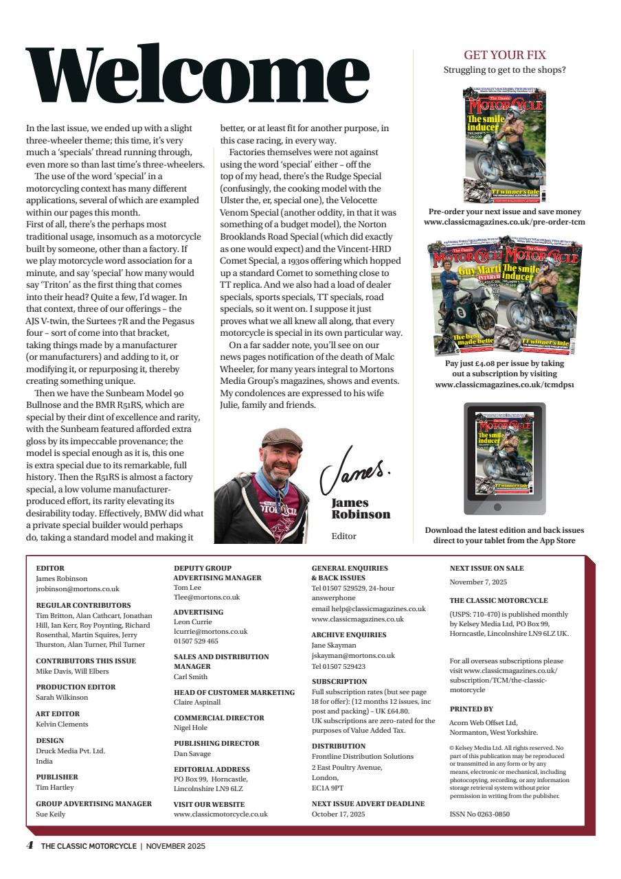 The Classic MotorCycle Preview Pages