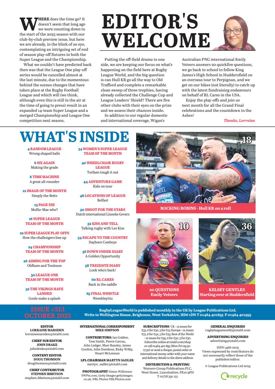 Rugby League World Preview Pages
