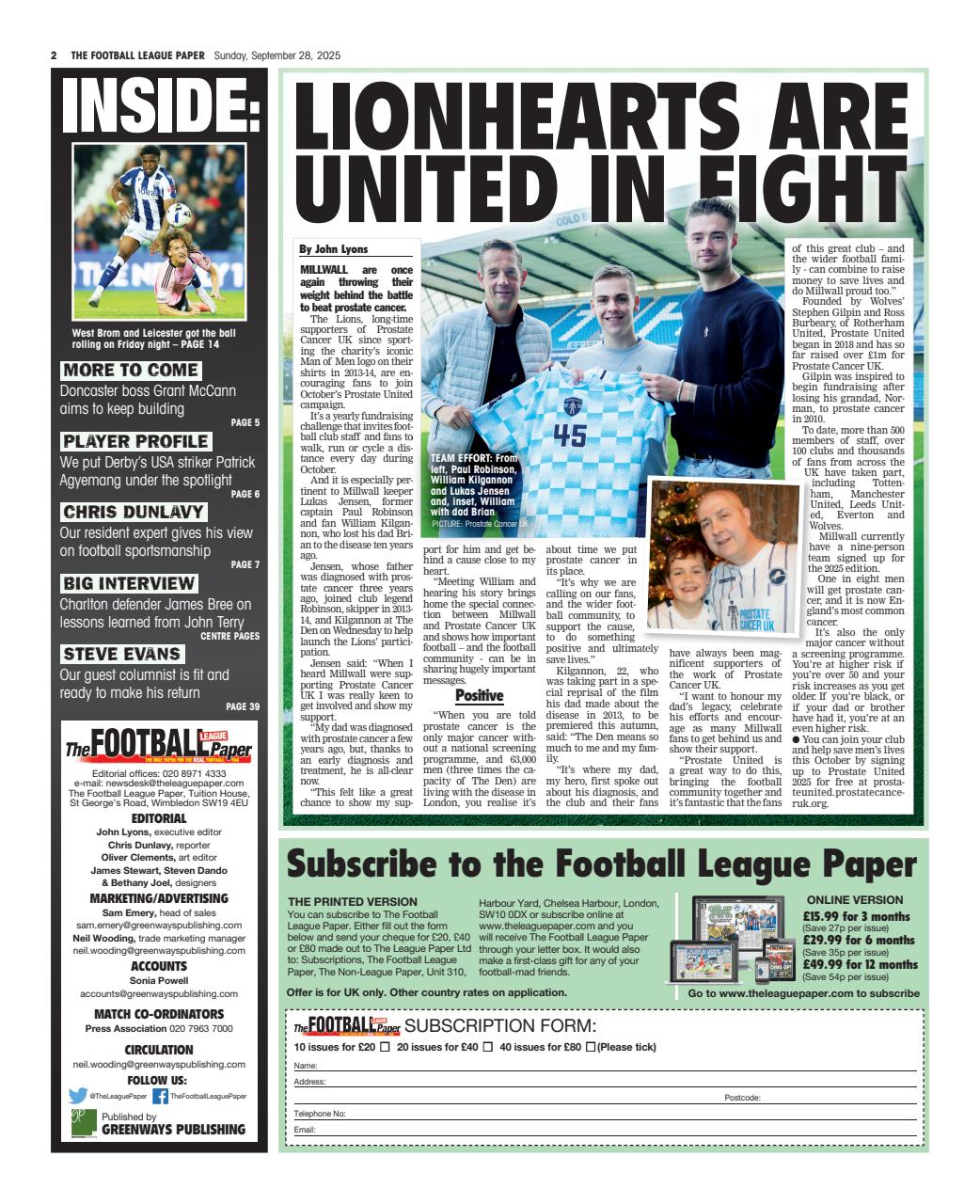 The Football League Paper Preview Pages
