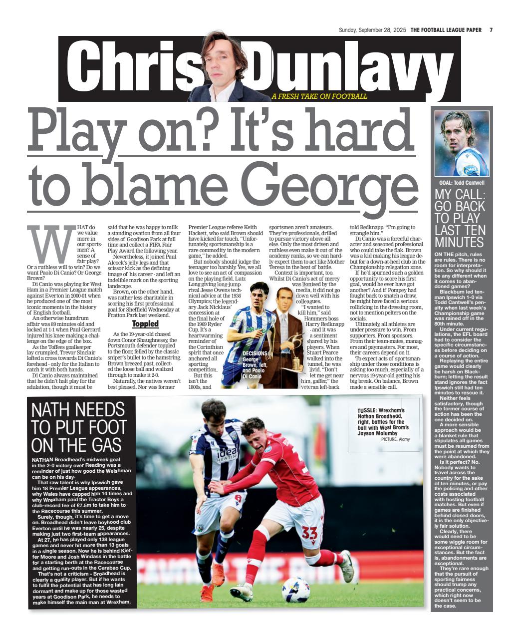 The Football League Paper Preview Pages