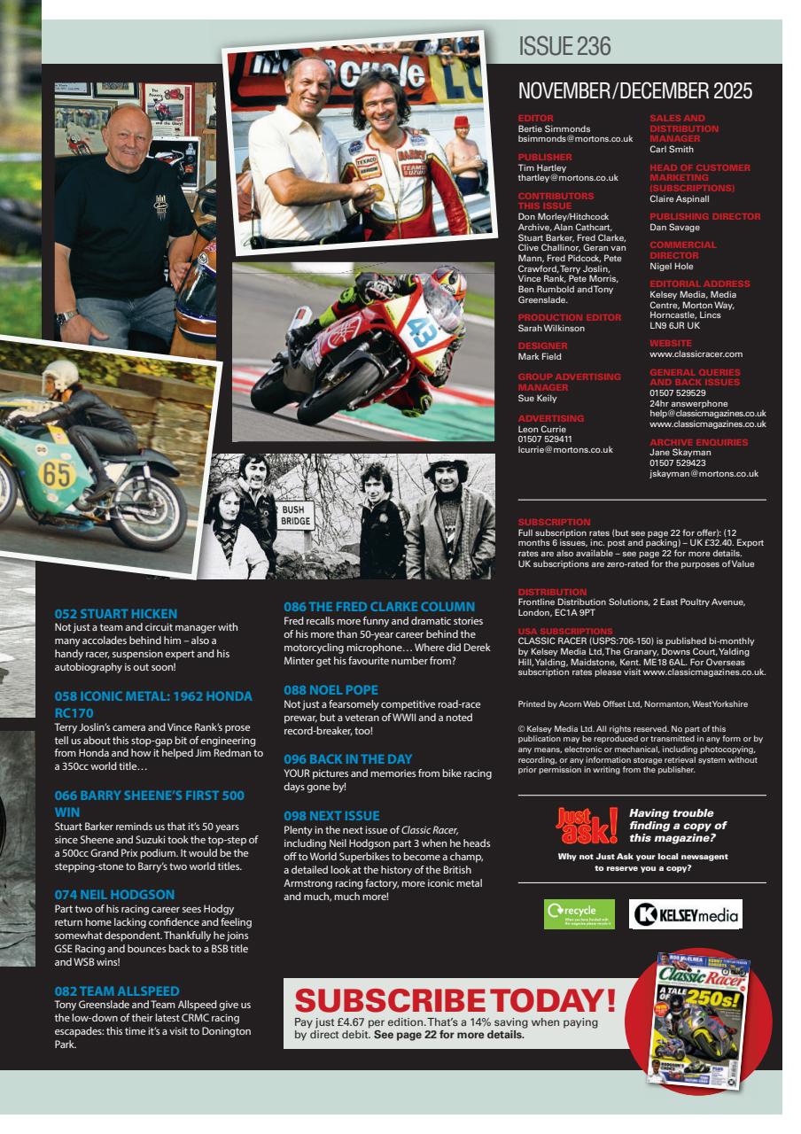 Classic Racer Preview Pages