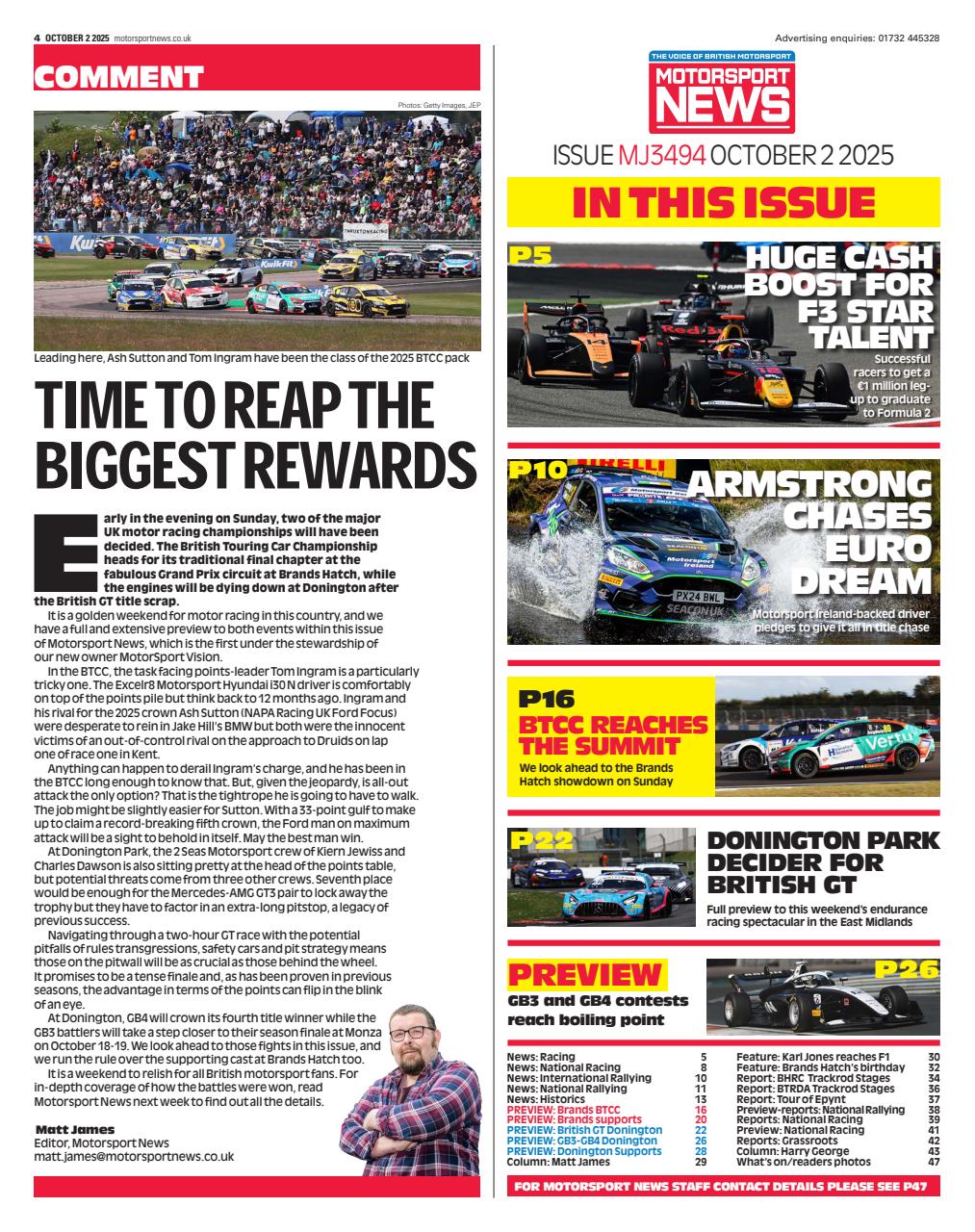 Motorsport News Preview Pages