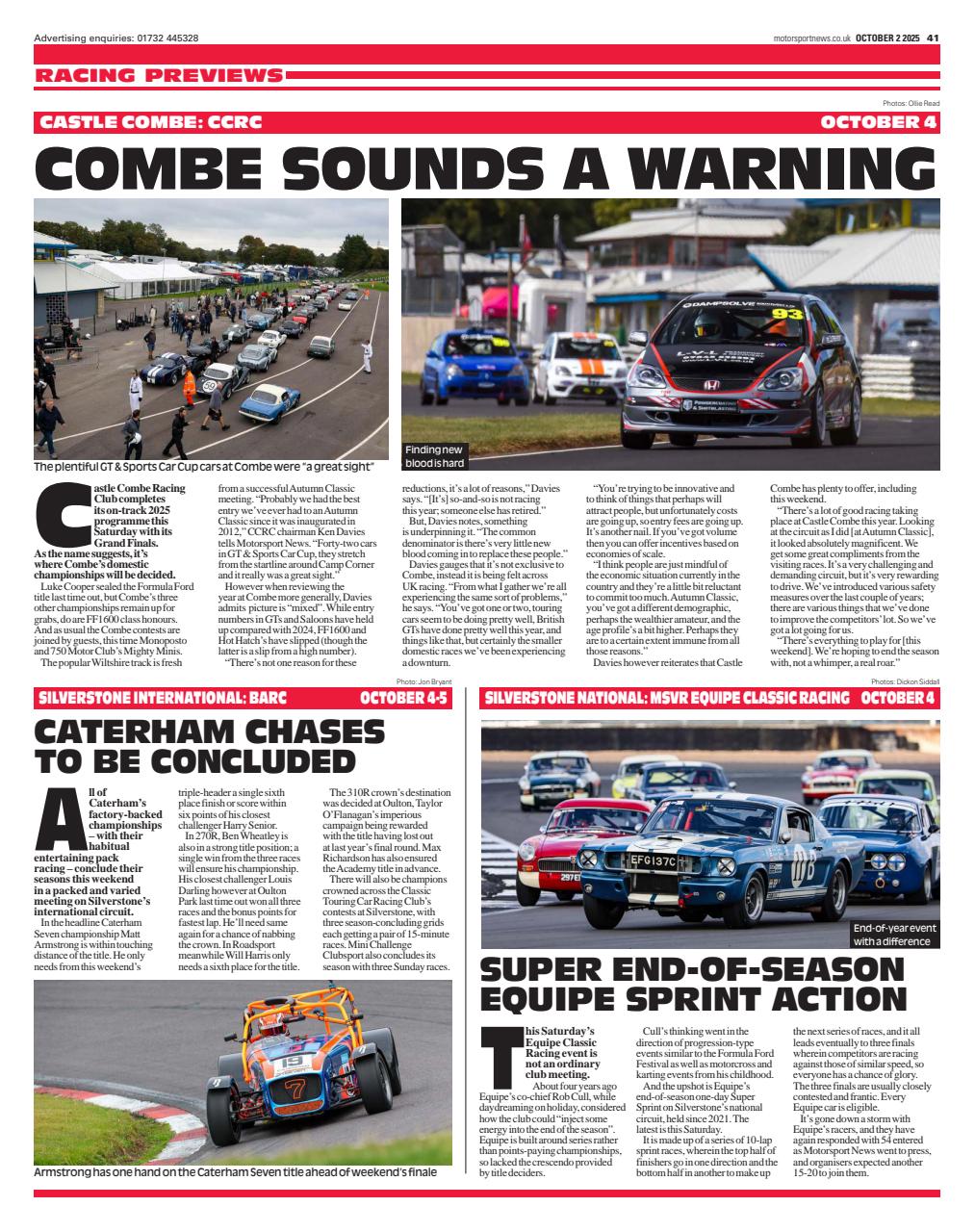 Motorsport News Preview Pages