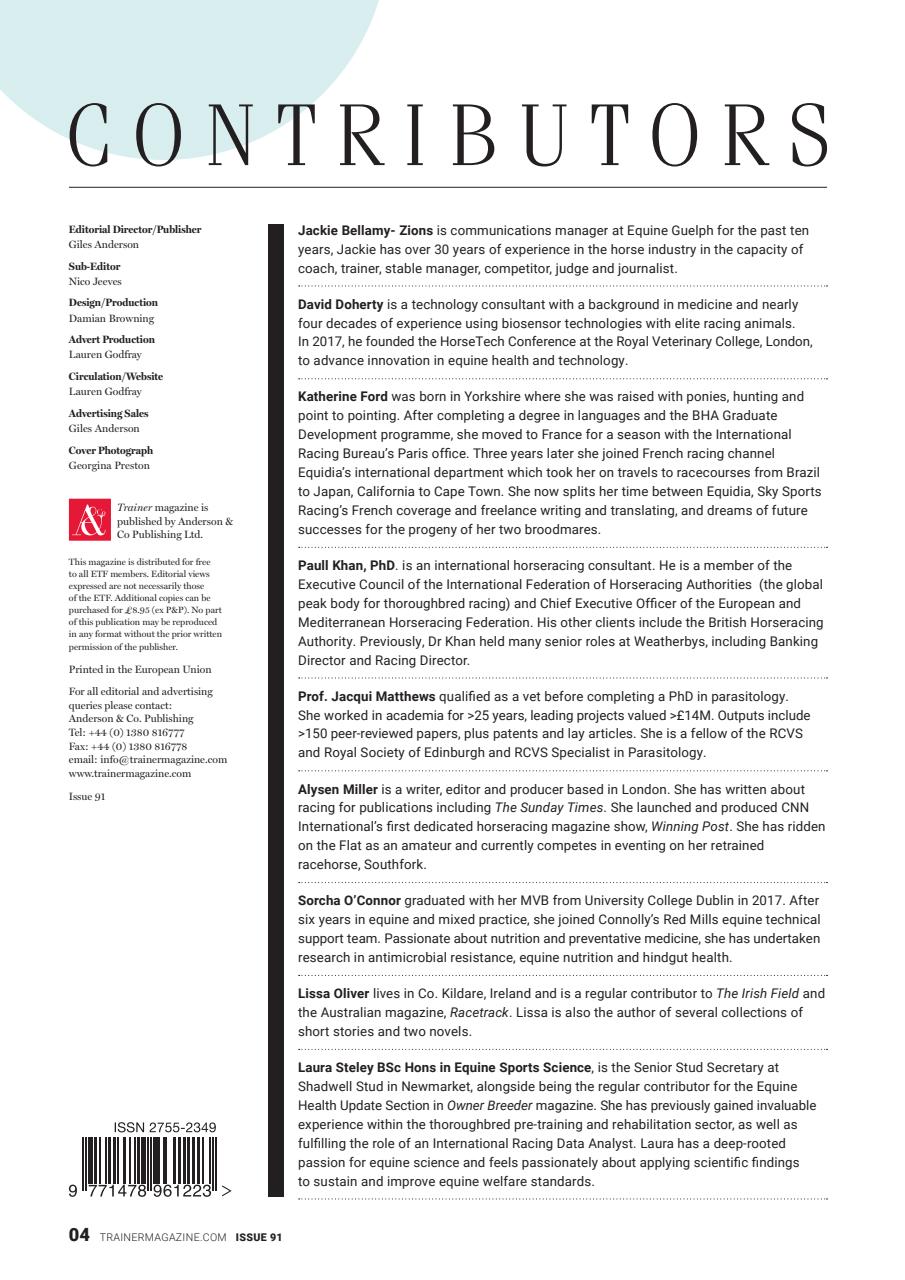 European Trainer Magazine - horse racing Preview Pages