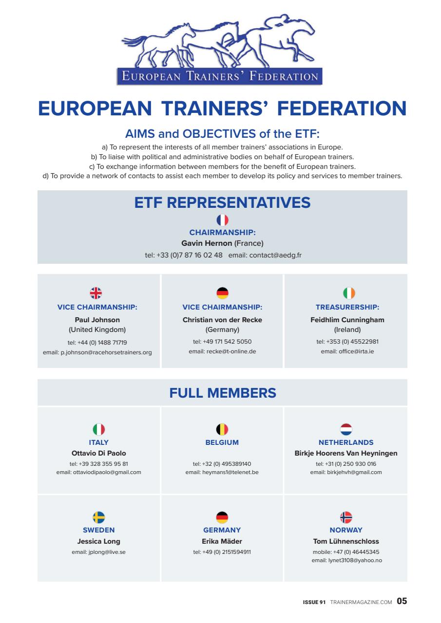European Trainer Magazine - horse racing Preview Pages