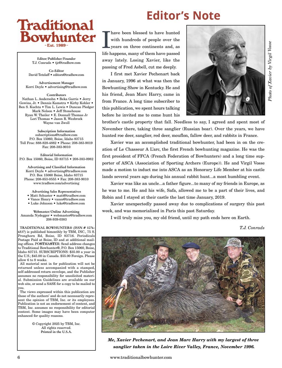 Traditional Bowhunter Magazine Preview Pages