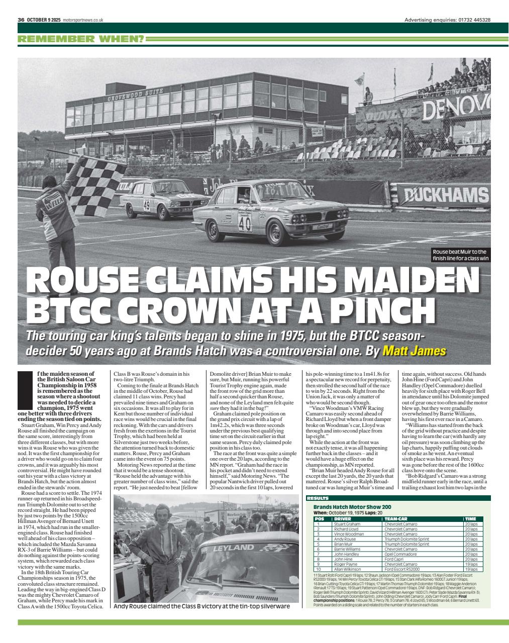 Motorsport News Preview Pages