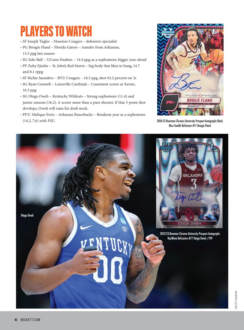 Beckett Basketball Magazine Preview Pages