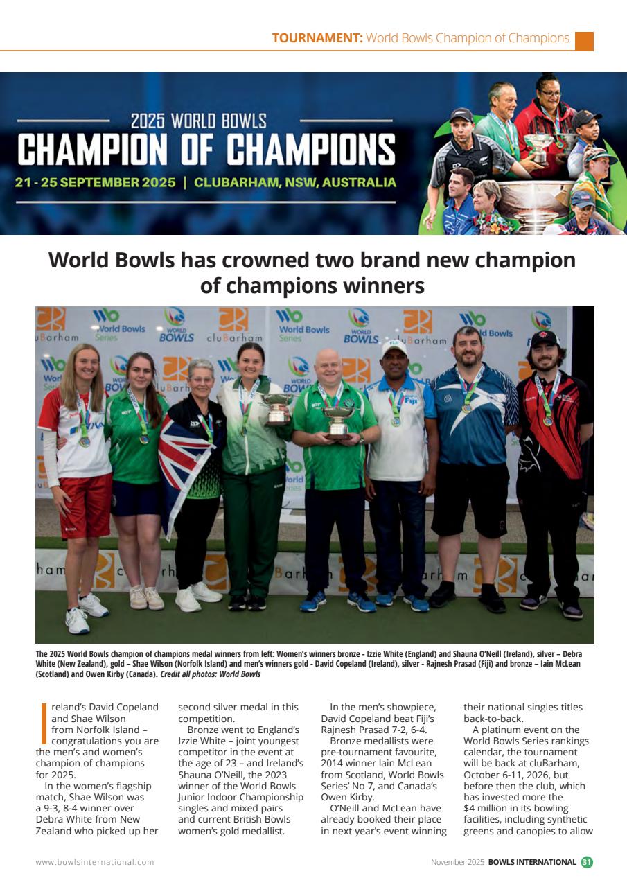 Bowls International Preview Pages