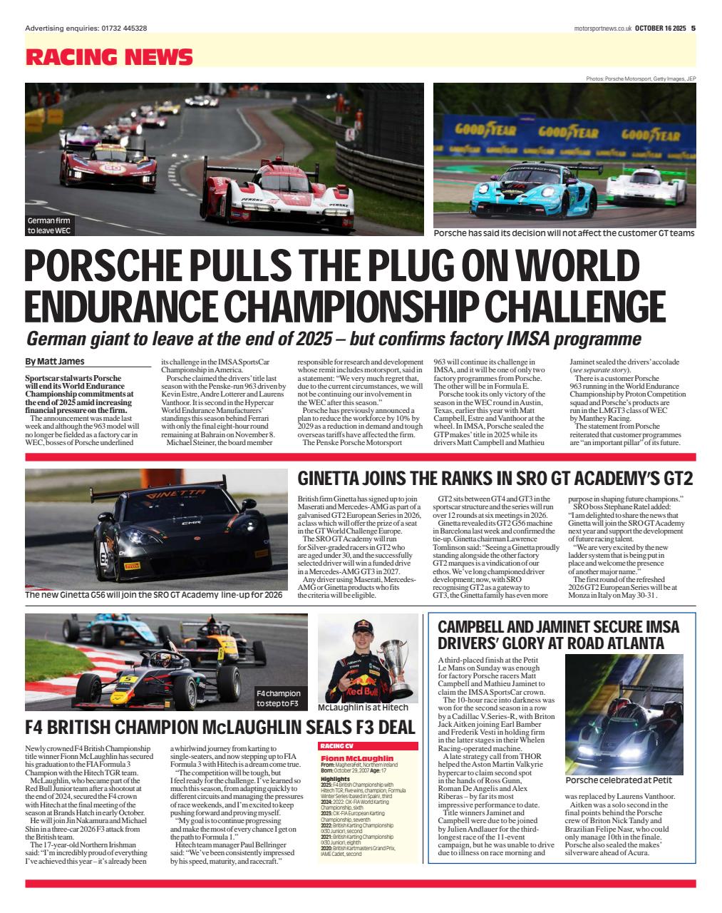 Motorsport News Preview Pages