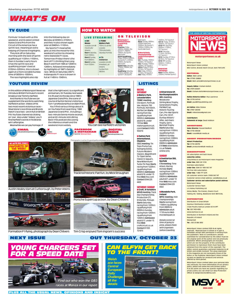 Motorsport News Preview Pages