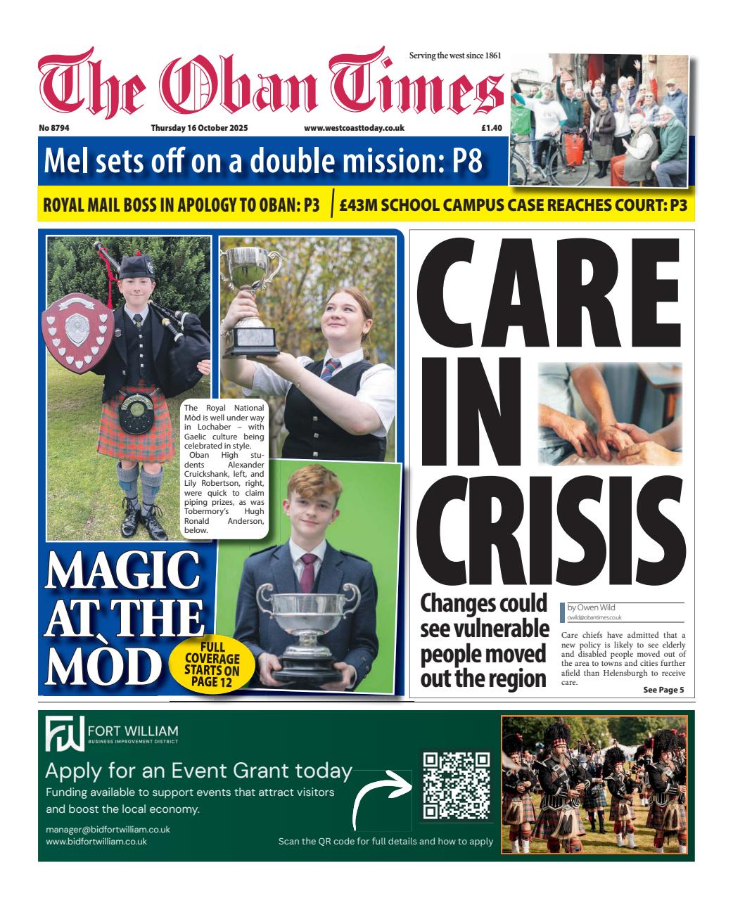 The Oban Times & Lochaber Times Preview Pages