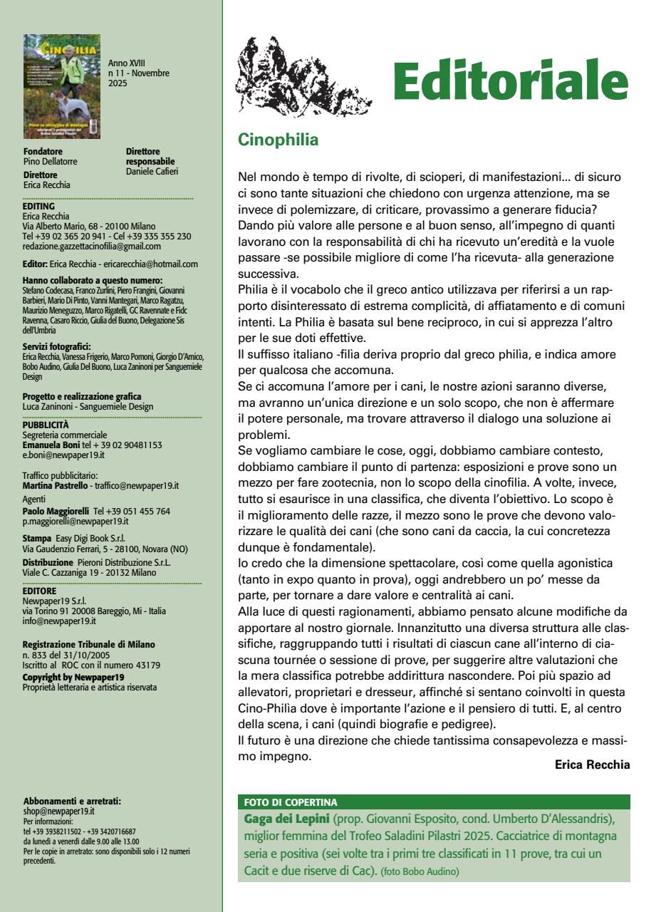 La Gazzetta Della Cinofilia Venatoria Preview Pages