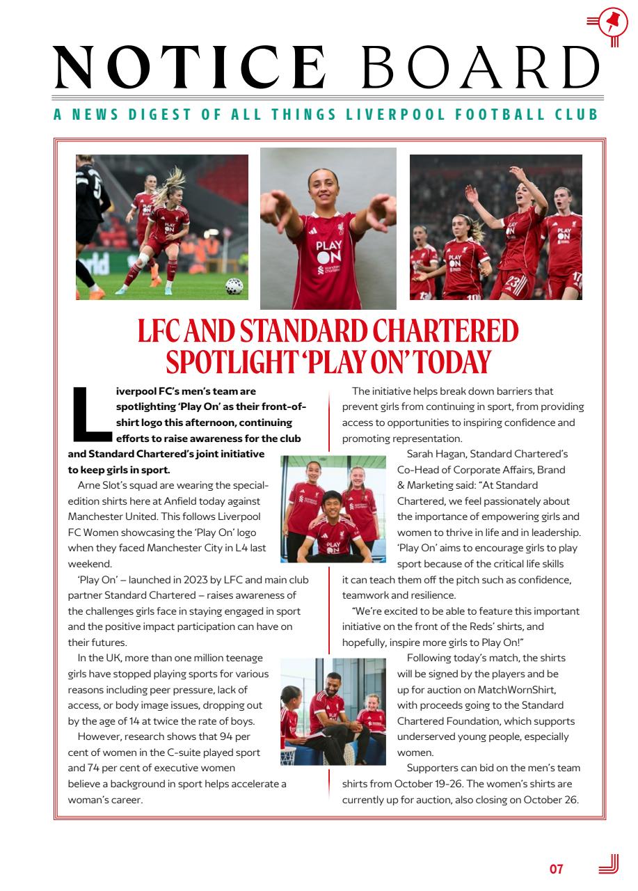 Liverpool FC Programmes Preview Pages