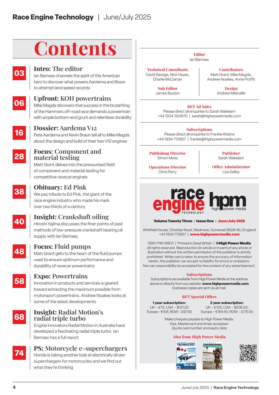 Race Engine Technology Preview Pages