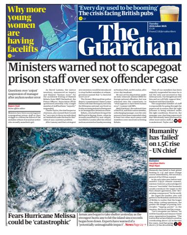 The Guardian Newspaper issue Tuesday, 28 October 2025