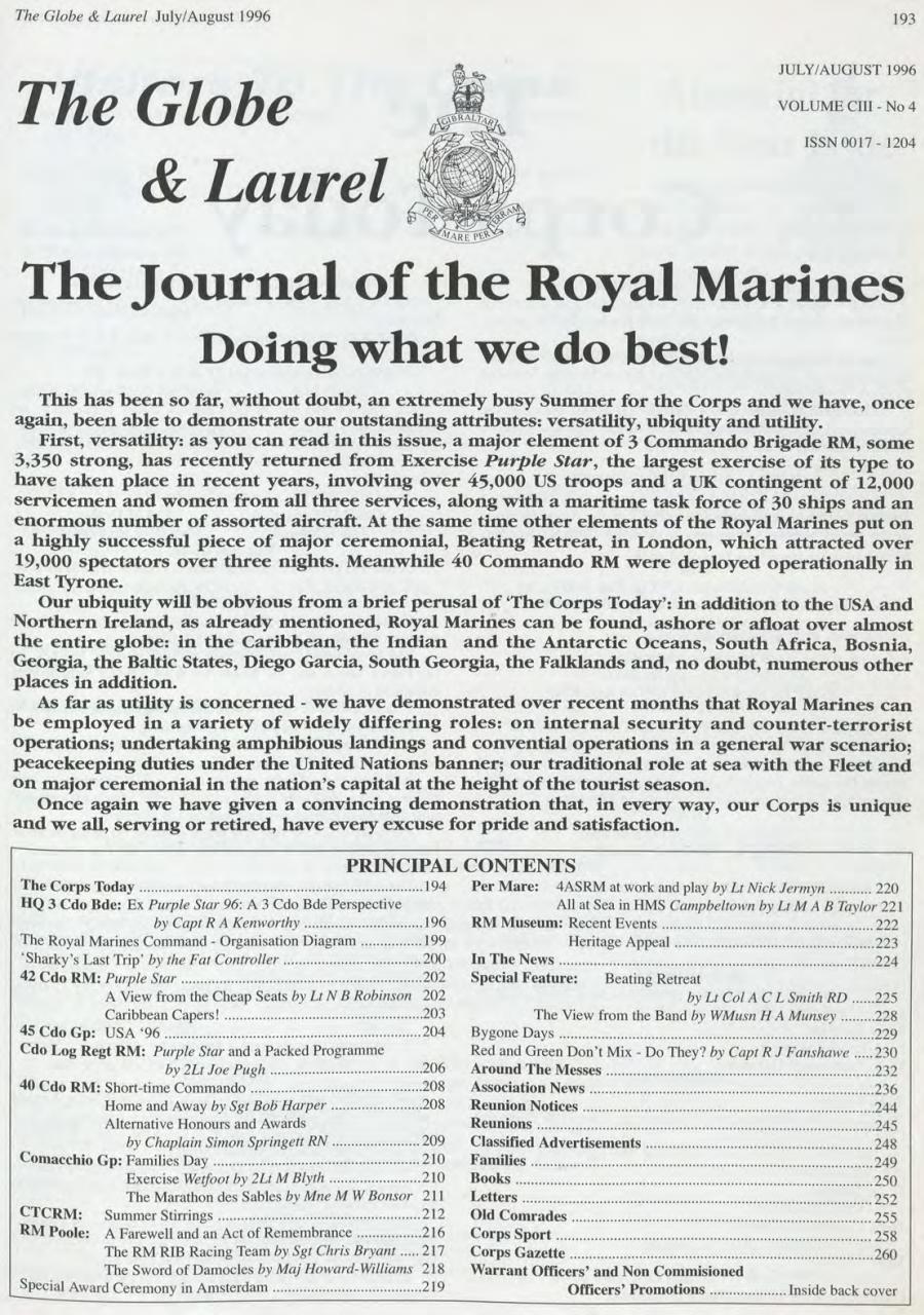 Globe & Laurel Preview Pages