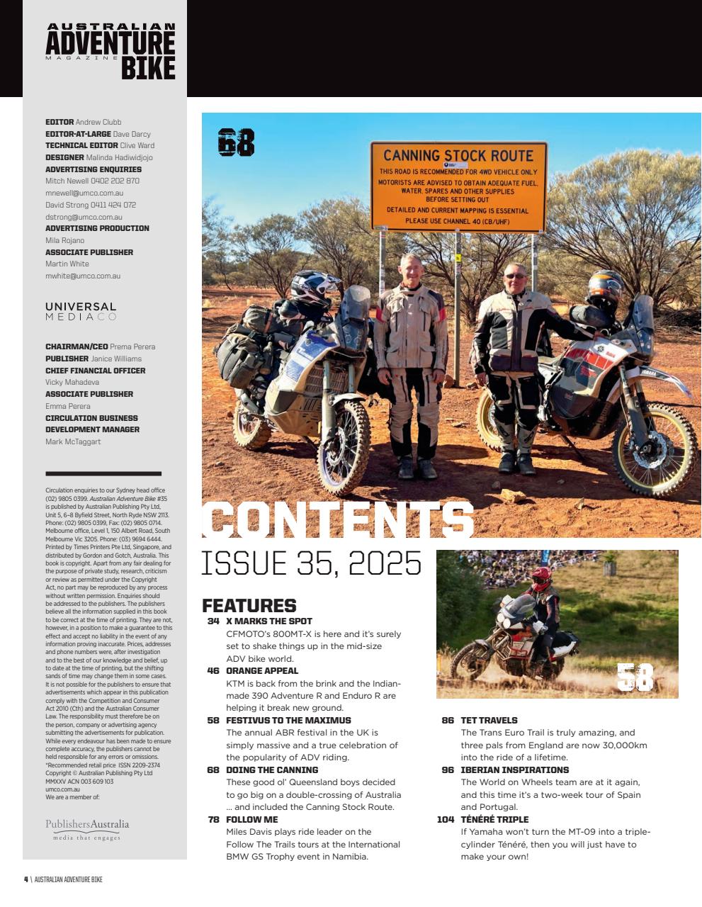 Australian Adventure Bike Preview Pages