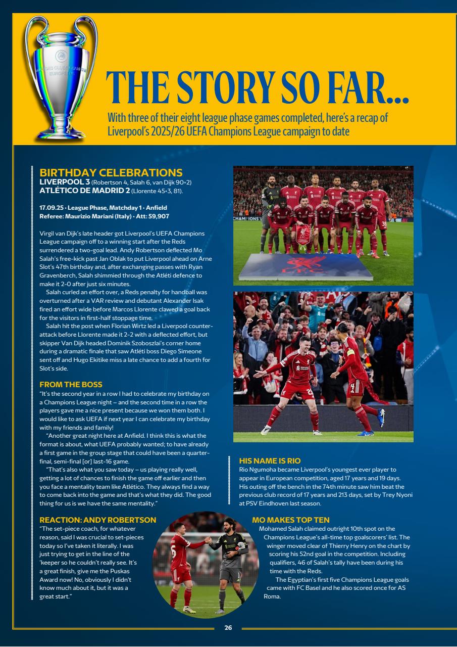 Liverpool FC Programmes Preview Pages