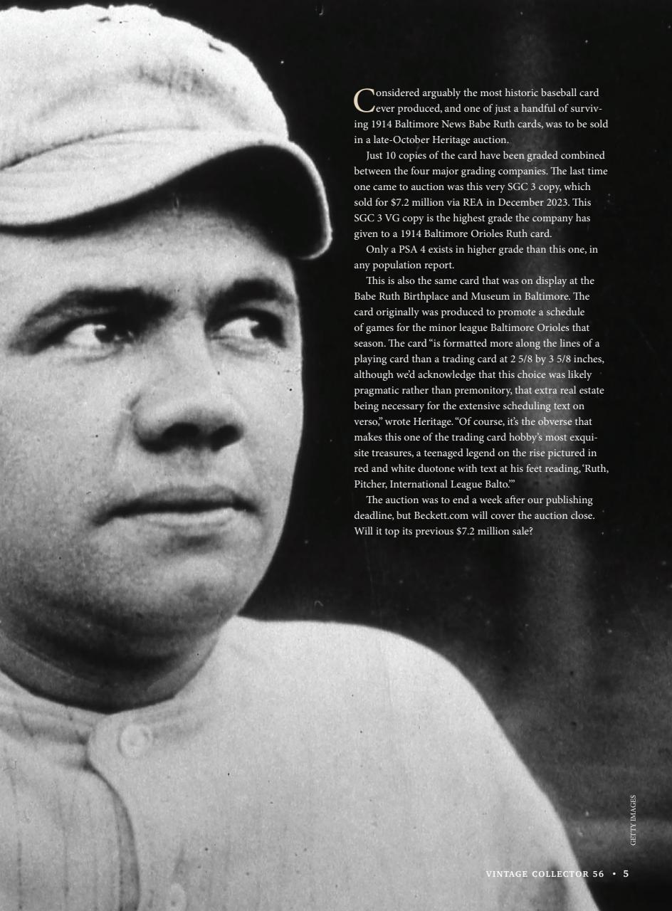 Beckett Vintage Collector Magazine Preview Pages