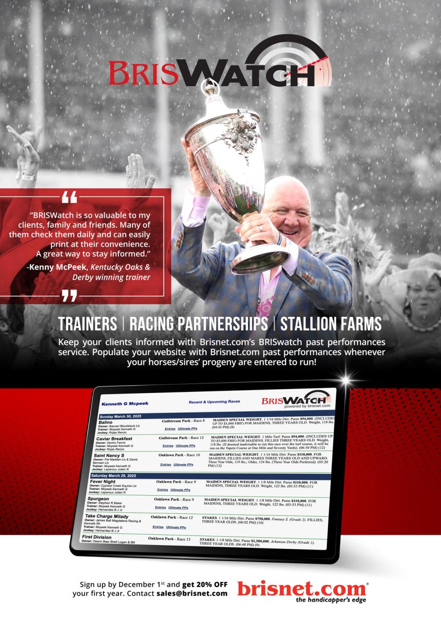 North American Trainer Magazine - horse racing Preview Pages