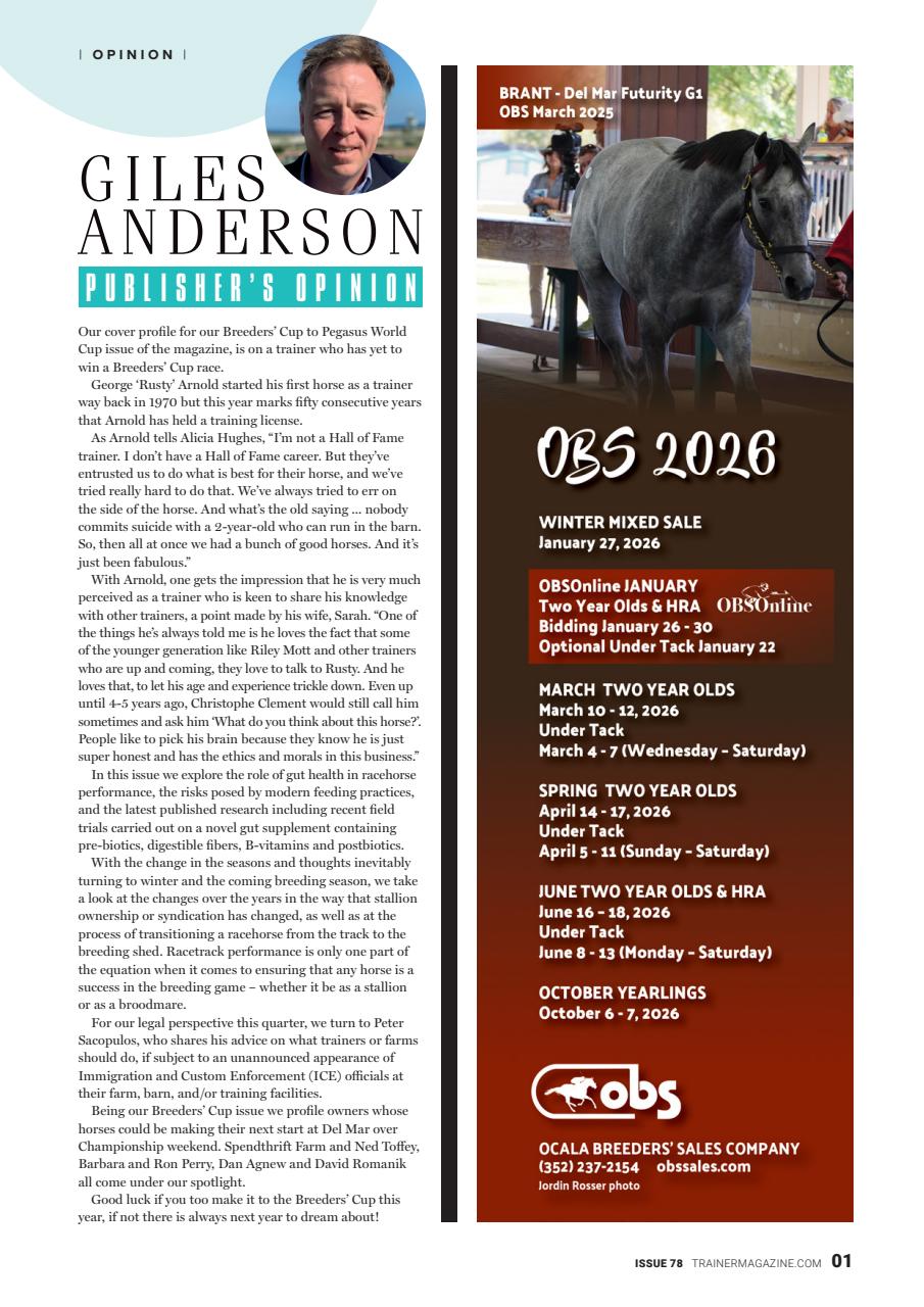 North American Trainer Magazine - horse racing Preview Pages