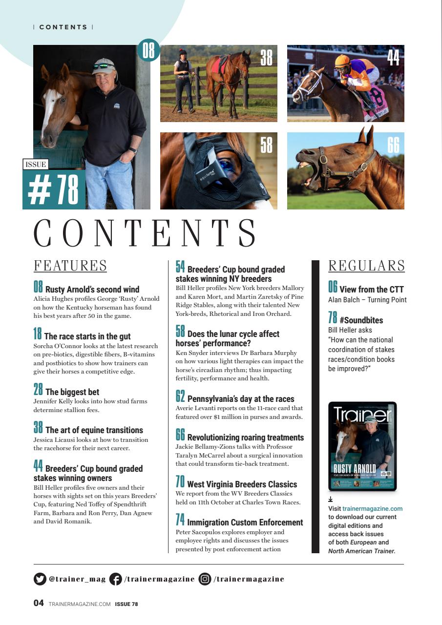 North American Trainer Magazine - horse racing Preview Pages