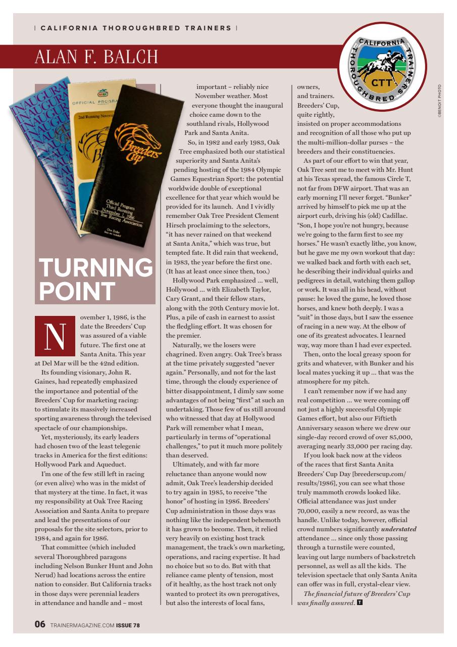 North American Trainer Magazine - horse racing Preview Pages