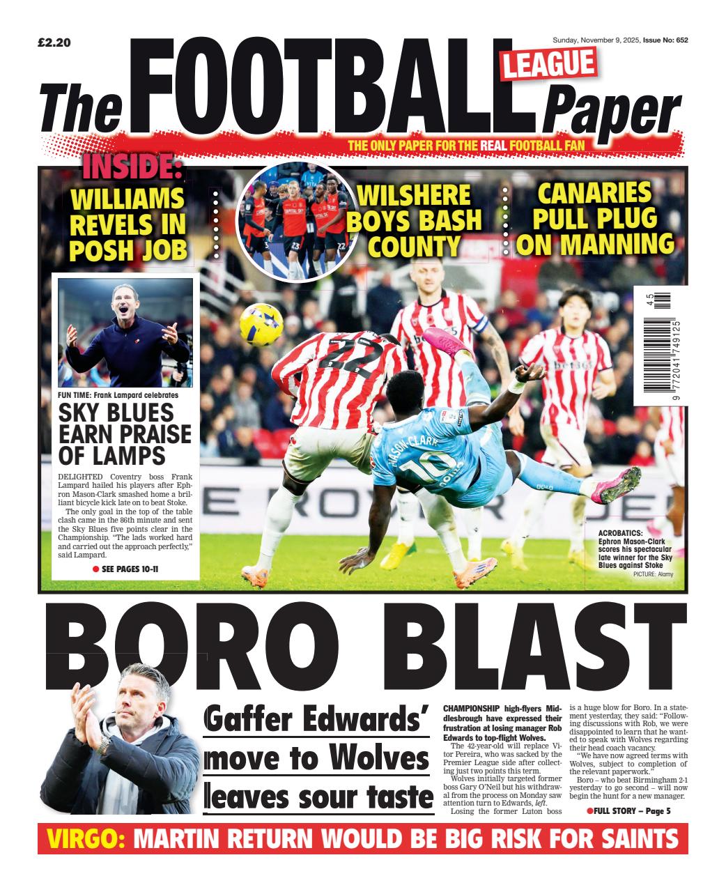 The Football League Paper Preview Pages