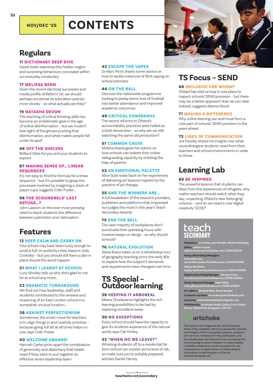 Teach Secondary Preview Pages