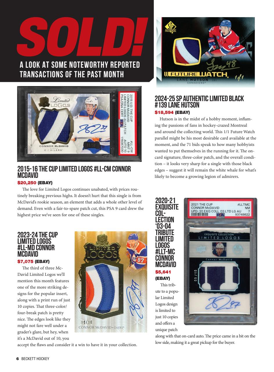 Beckett Hockey Magazine Preview Pages