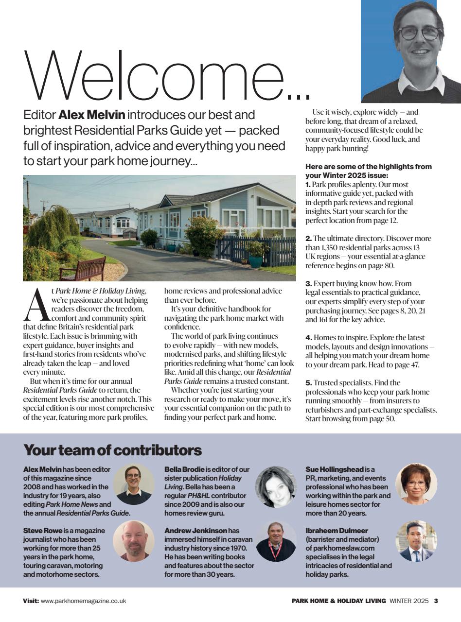 Park Home & Holiday Living Preview Pages