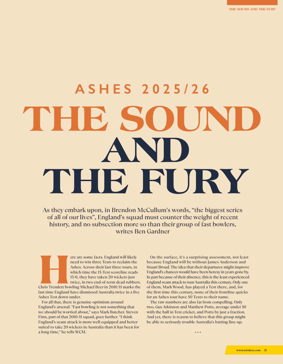 Wisden Cricket Monthly Preview Pages