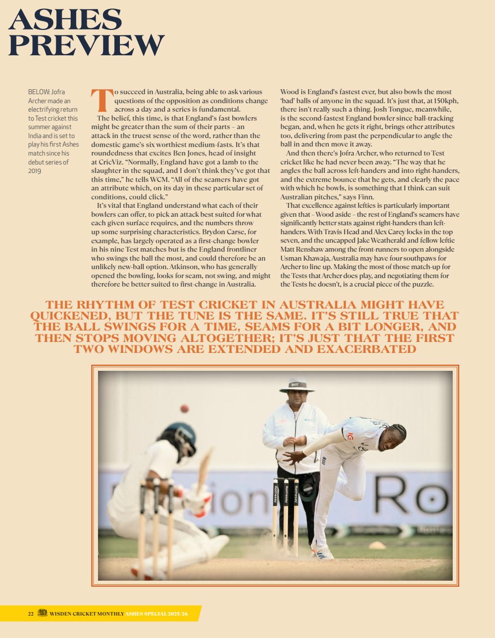Wisden Cricket Monthly Preview Pages