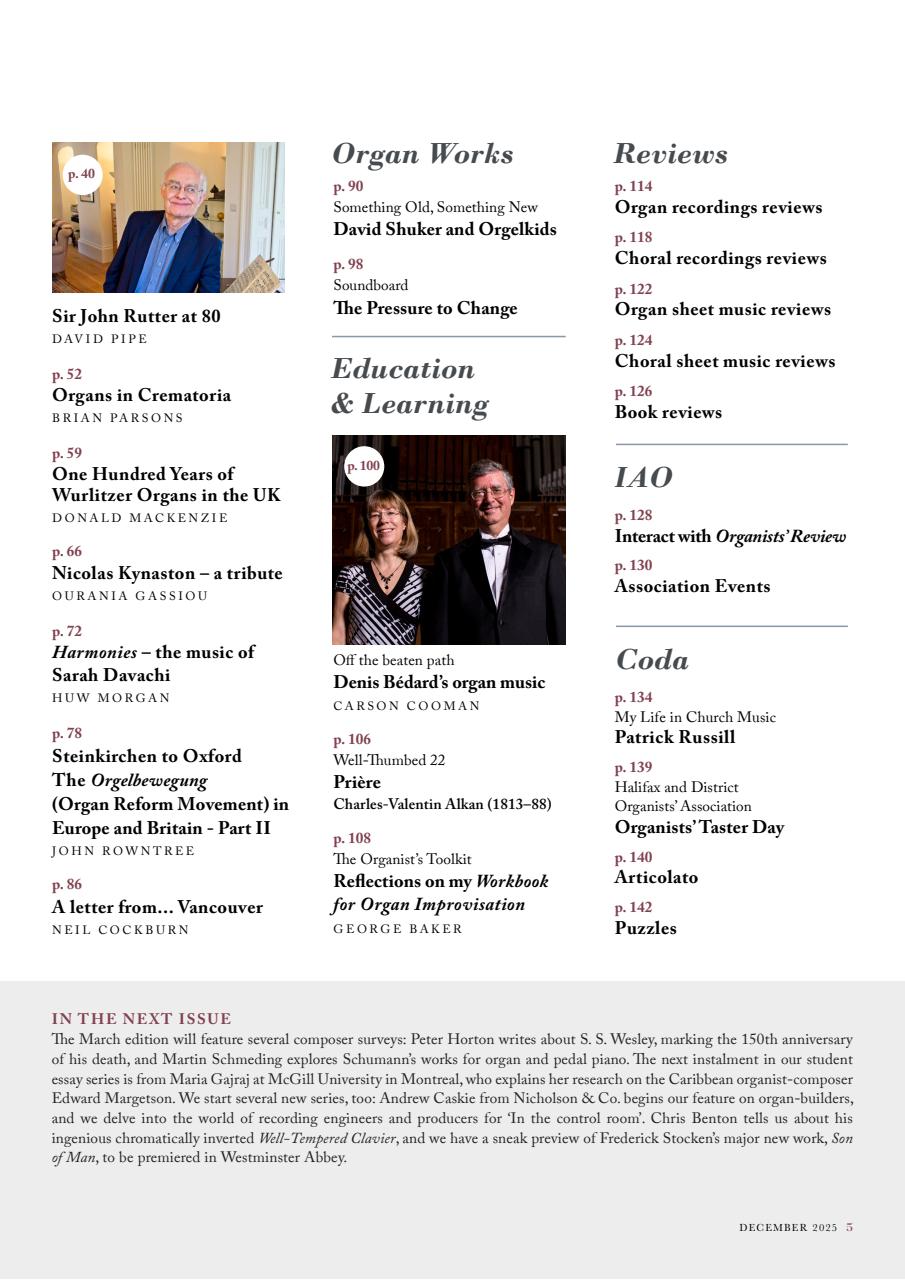 Organists' Review Preview Pages