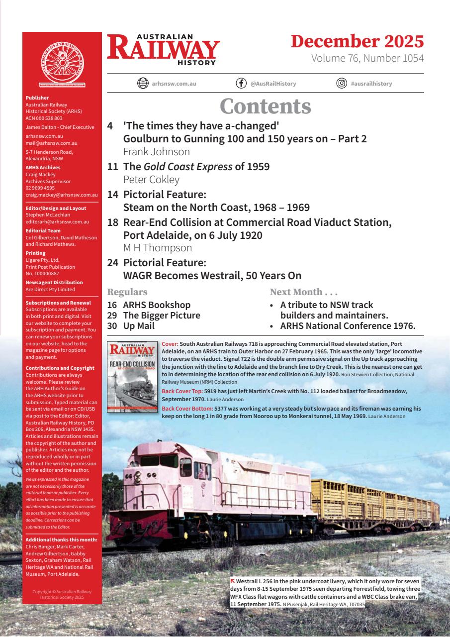 Australian Railway History Preview Pages