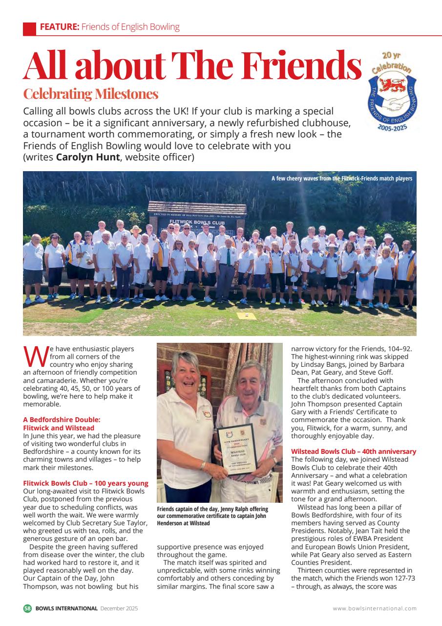 Bowls International Preview Pages