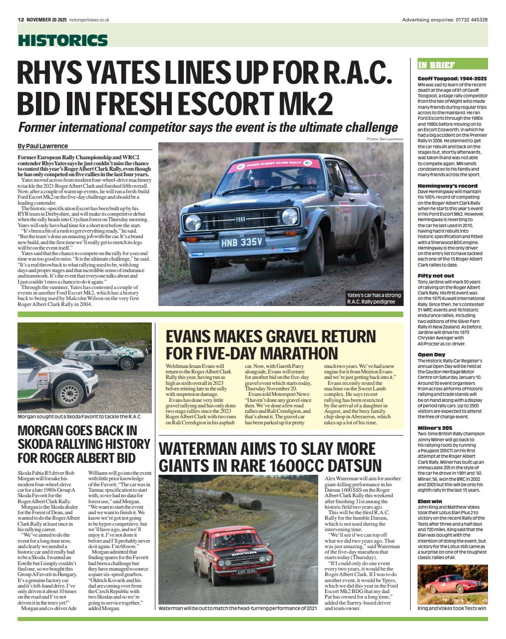 Motorsport News Preview Pages