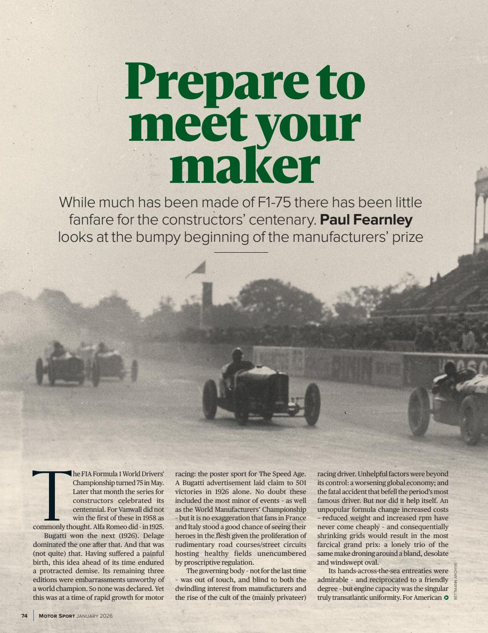 Motor Sport Magazine Preview Pages
