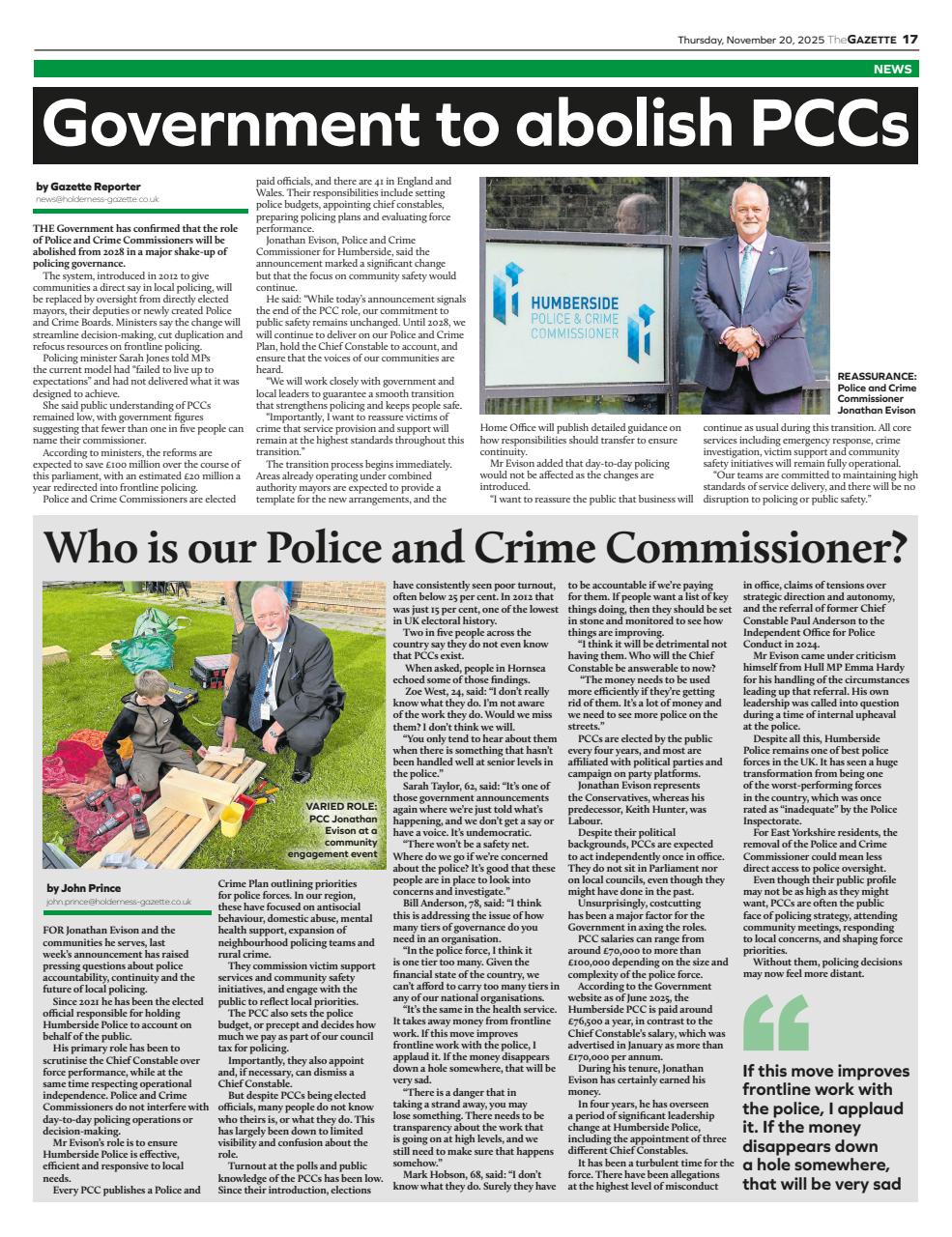 The Holderness & Hornsea Gazette Preview Pages