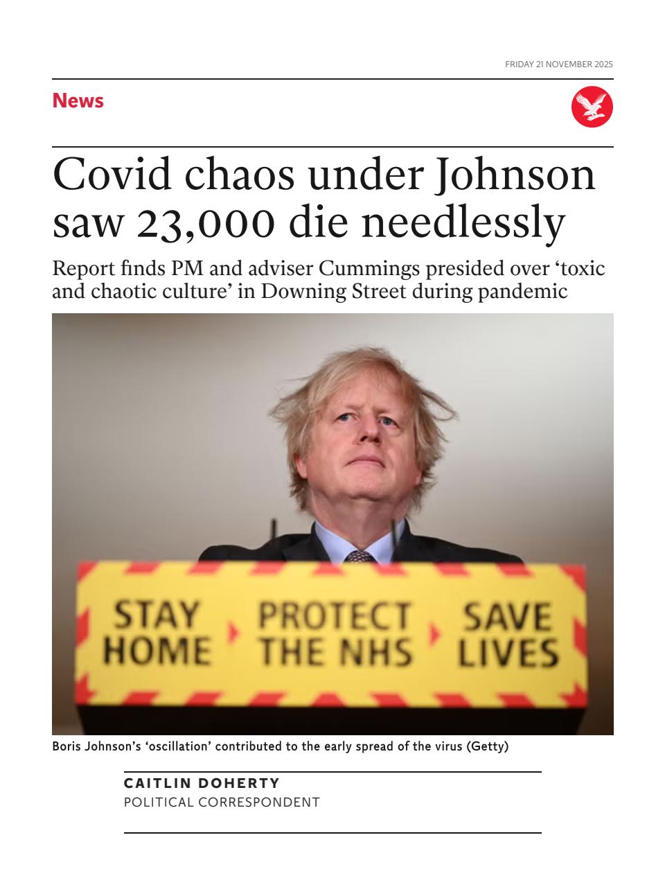 The Independent Daily Edition Newspaper Preview Pages