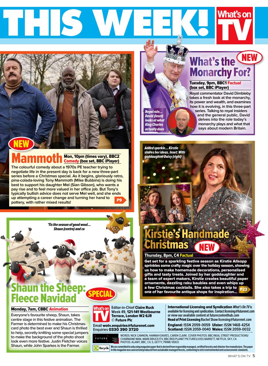 What's on TV Preview Pages