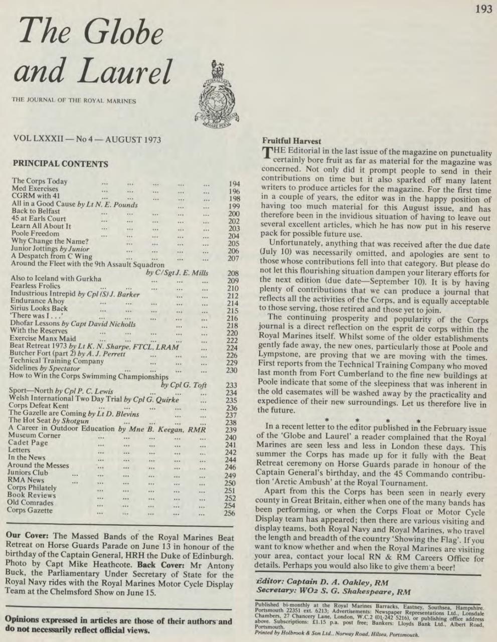 Globe & Laurel Preview Pages