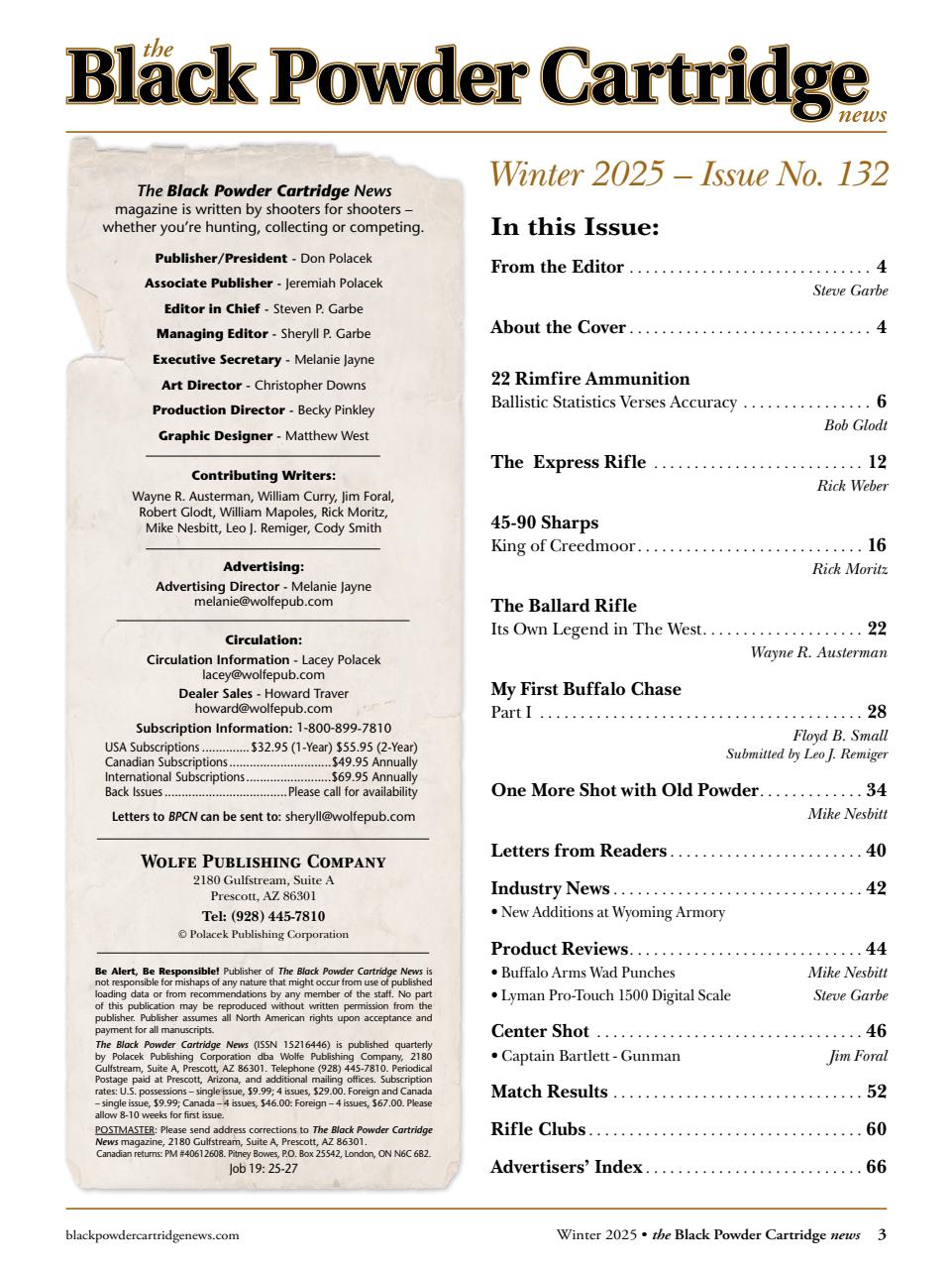 Black Powder Cartridge News Preview Pages