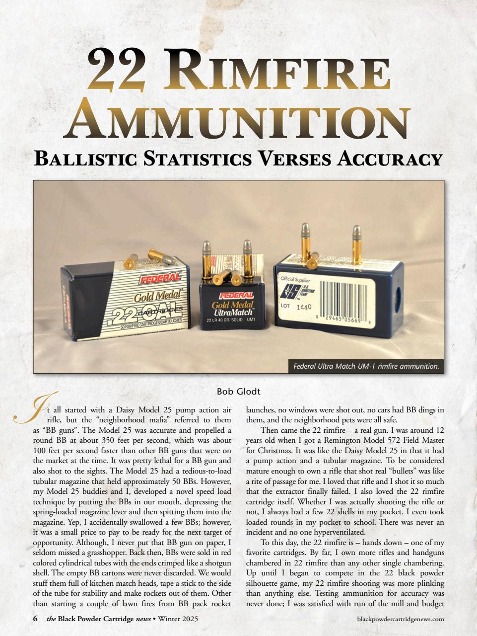 Black Powder Cartridge News Preview Pages