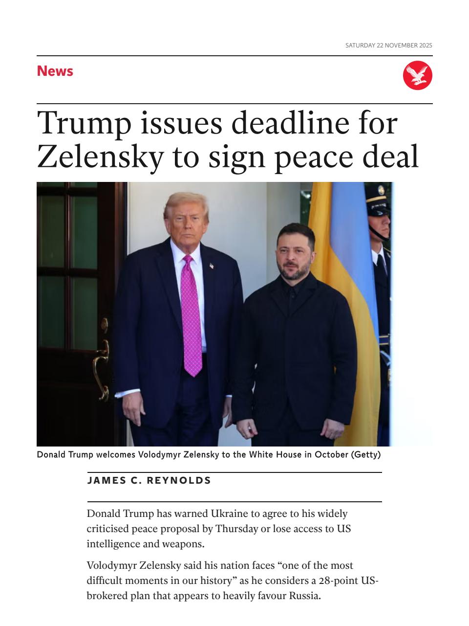 The Independent Daily Edition Newspaper Preview Pages