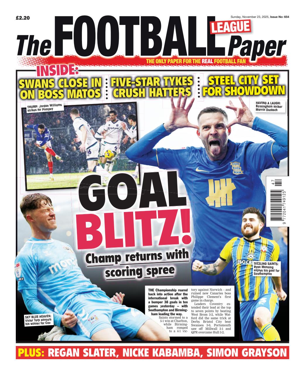 The Football League Paper Preview Pages