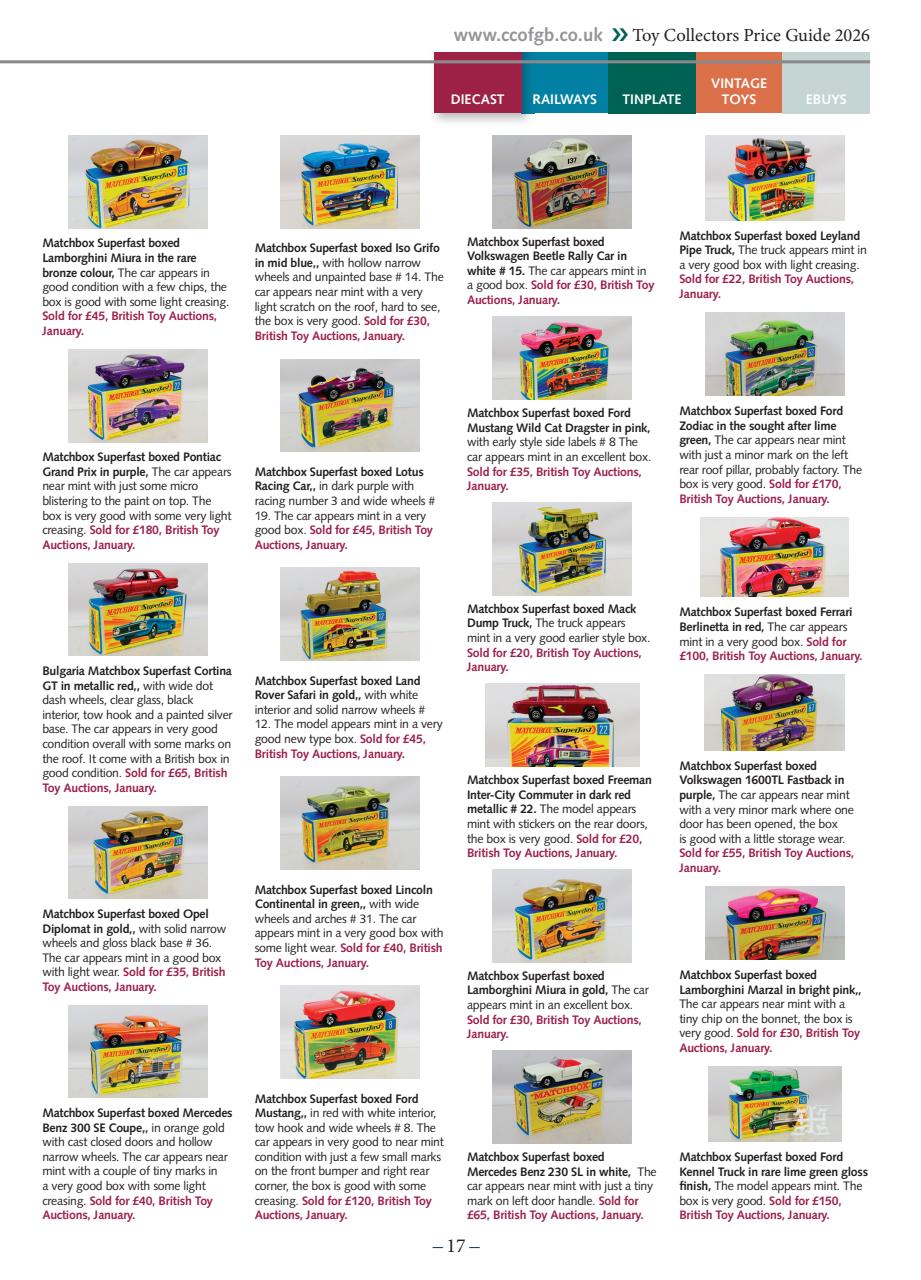 Toy Collectors Price Guide Preview Pages