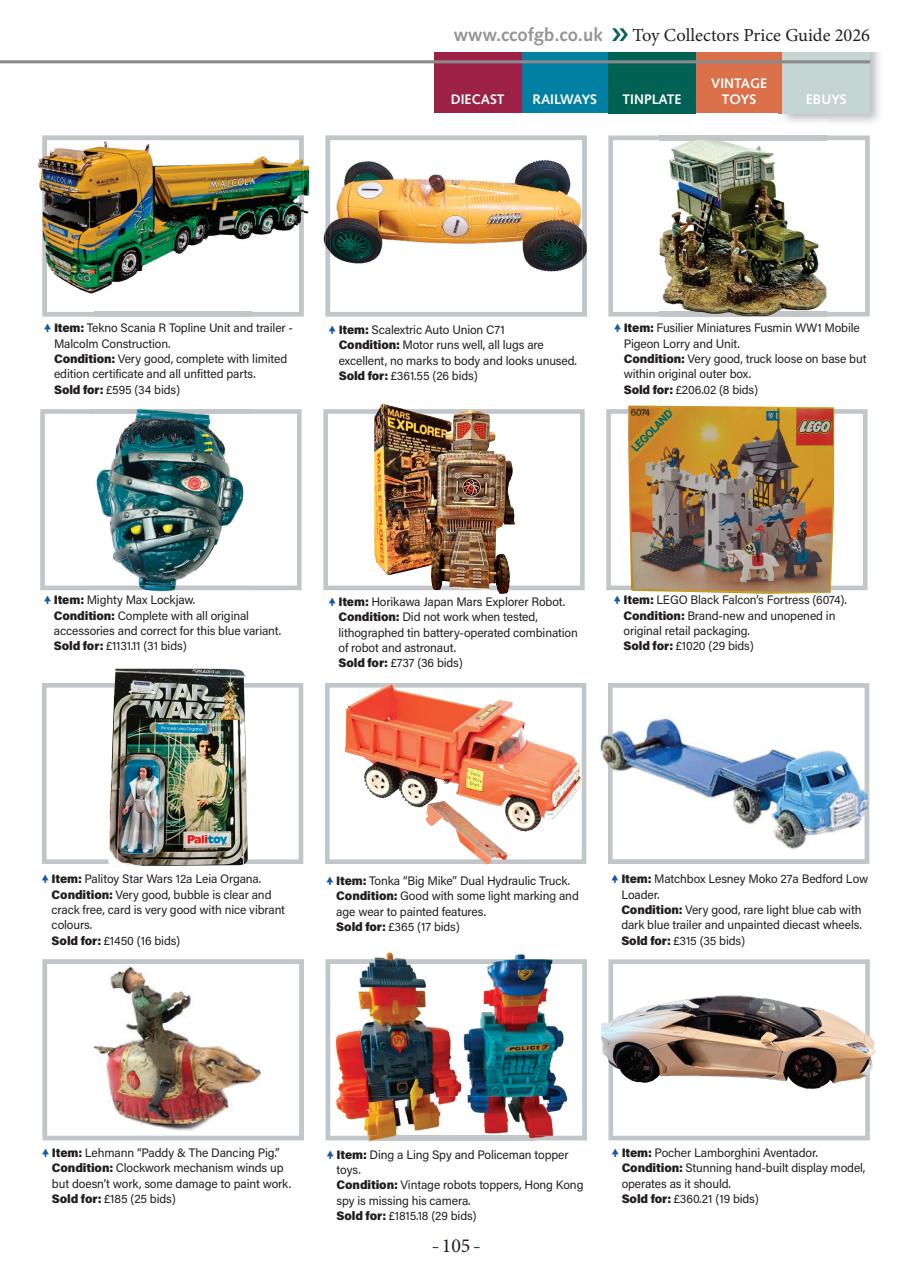 Toy Collectors Price Guide Preview Pages